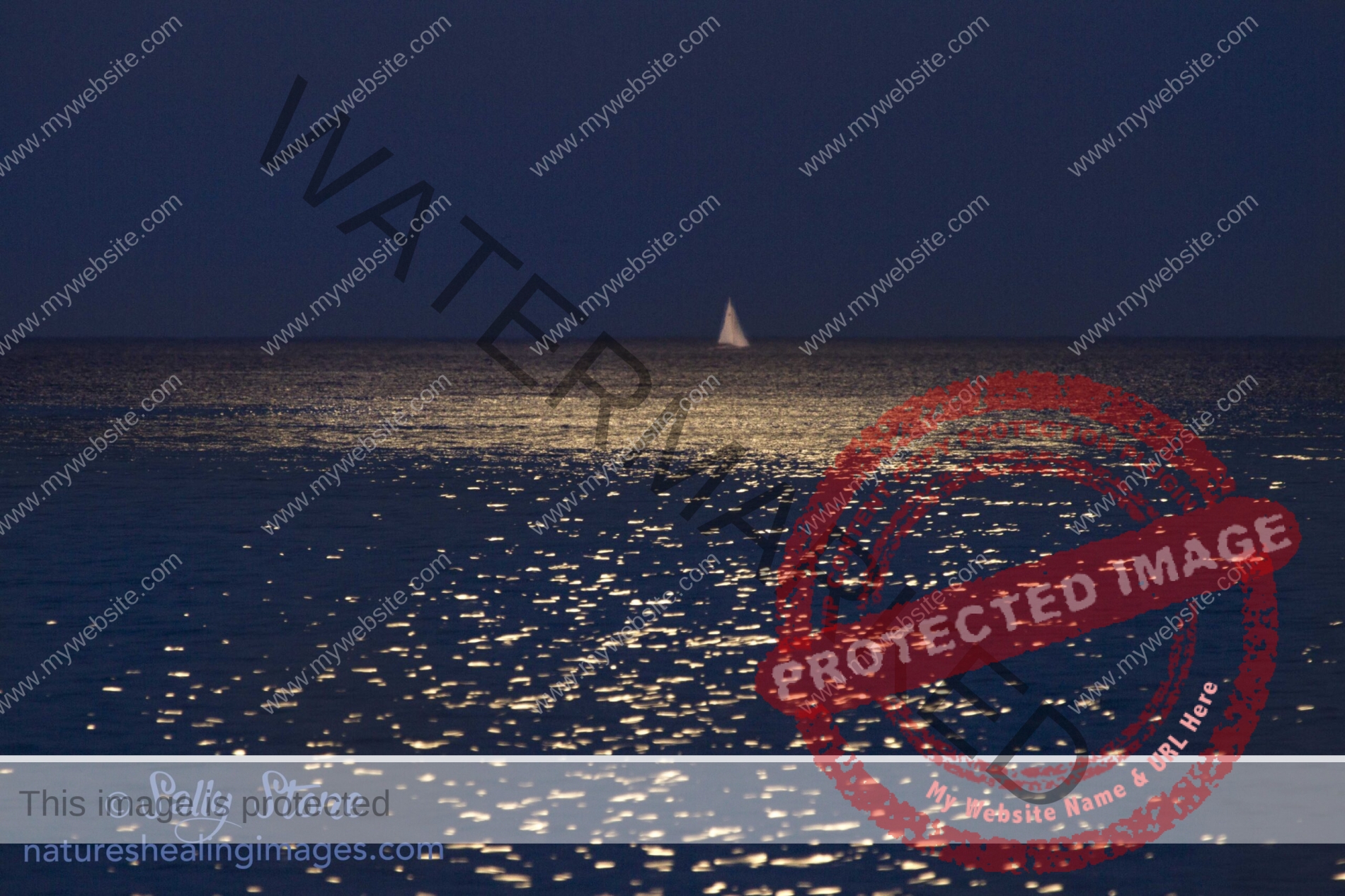 Lake Michigan Sailing In Moonlight